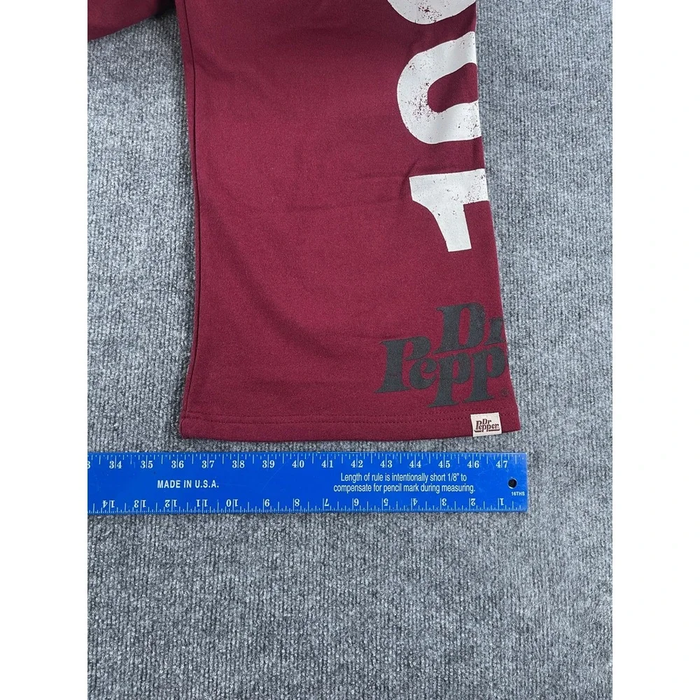 Dr Pepper Womens Maroon Lounge Set Crop Top and Wide Leg Sweatpants Size Medium